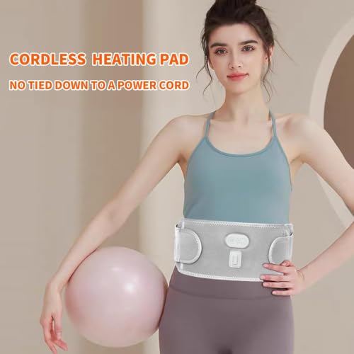 CUEHEAT Heated Waist Belt with Vibration, Cordless Lower Back Heating Pad