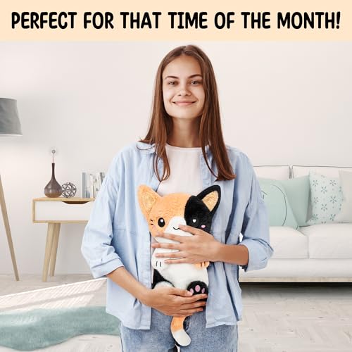 Calico Cat Microwavable 1.5 lbs Unscented Heating Pad for Women and Kids- Cute Soft Cozy Pillow Plush Heatable Warm Stuffed Animals - Kawaii Hot and Cold Plushie - Calico Cat Gifts for Girls and Women - color: Calico Cat
