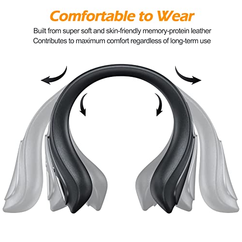 JODNO Portable Neck Warmer Rechargeable, Soft Leather Cordless Neck Heater Wrap Graphene Heated Scarf with 12 Heat Levels, Hand Warmers Electric Heating Pad for Pain Relief, Warm Gifts for Women Men