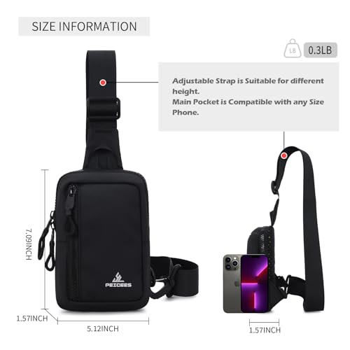 Peicees Small Crossbody Bag for Men Women Mini Sling Bag Travel Running Phone Daypack Cross Body Shoulder Bags with Keyholder - color: Pink