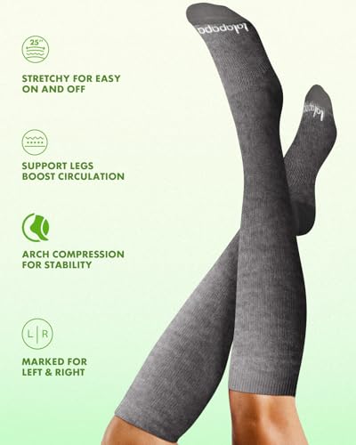 Bamboo Viscose Compression Socks for Women Men - color: Grey and Oatmeal, size: XX-Large