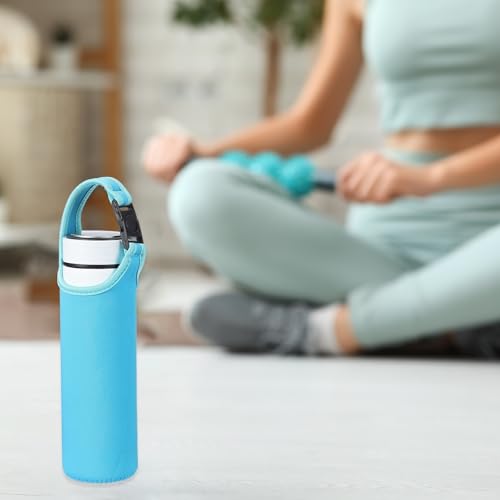 uxcell 2pcs Neoprene Water Bottle Sleeve, 15.5-20oz Insulated Water Glass Bottle Carrier Bag Collapsible Drink Bottle Sleeve Cover Holder with 2 Straps, Blue - color: Blue