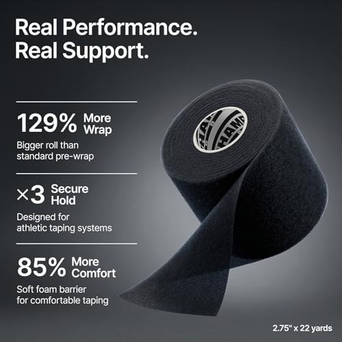Hampton Adams Pre Wrap Athletic Tape, Non Slip Grip, No Fray Underwrap - color: Royal Blue