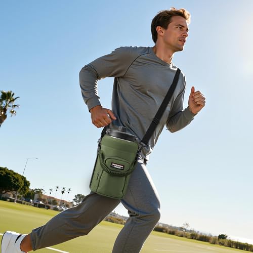 NATURE PIONEOR 26-128 oz Insulated Water Bottle Carrier Holder with Strap - color: Green, size: One Gallon