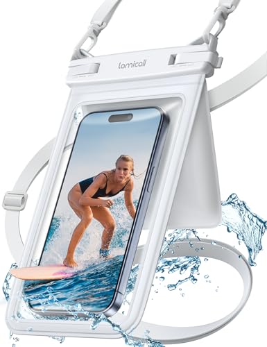 Lamicall Double Pocket Waterproof Phone Pouch, IPX8 Water proof Dry Bag - color: White