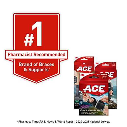 ACE Ankle Brace with Side Stabilizers, Adjustable, Black, 1/Pack (Pack of 2) - size: 1 Count (Pack of 2)