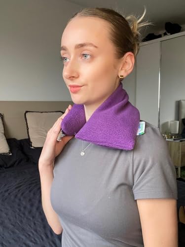 Microwavable Heating Pad for Neck, Back & Shoulders - Heating Bean Bag Microwavable Pillow - Cleaned Wheat & Unscented Heating Pad Wrap - Amazing Health, Purple - color: Purple (Unscented)