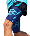 Sparthos Thigh Compression Sleeves, Quad Wrap, Hamstring Brace - Blue-XL - color: Cobalt Blue