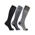 ja vie 76% Merino Wool Graduated Compression Socks for Women & Men (15-20mmHg) - color: 3 Pairs: 1 Pure Black+ 1 Black+ 1 Heather Grey, size: Medium