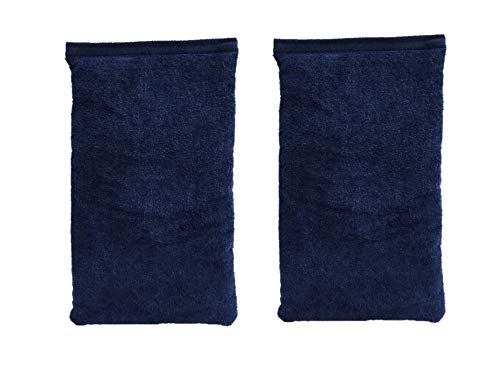 Microwavable Heating Bag, Rice Filled, Plush Velour Cover, Natural, No Scents Added, Handcrafted in The USA, Back, Neck Pain, Arthritis, Cramps (Navy Set of 2 Pads) - color: Navy Blue Standard Set of 2 Pads