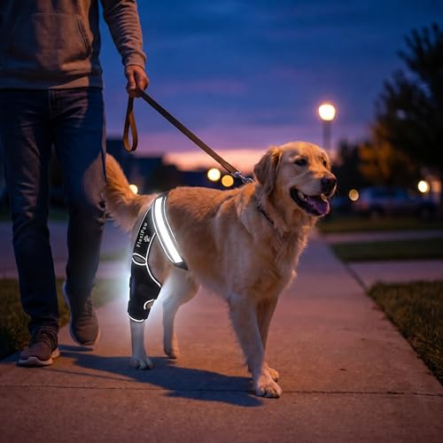 Dog Knee Brace for Torn ACL and CCL, Rear Hind Leg Brace for Dogs, Back Leg Support for Cruciate Ligament Tears, Cold Therapy Gel Pack, Removable Stabilizer Rods, Torso Strap, XL - size: Extra Large