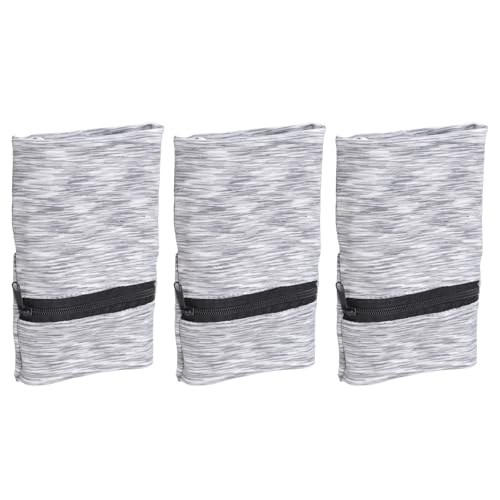 uxcell Wrist Pouch Wrist Wallet Sports Wristband Wallet with Zipper Pocket for Running Jogging Cycling Yoga - color: Gray