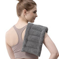 UNCN Microwave Weighted Moist Heating Pad Neck Back Cramps Large | 7x17 inch Large Cover | 2.2lbs Weighted Flax/Clay Beads | Even Heat Distribution | Soft Fleece | hot/Cold Reusable Therapy - color: Dark Grey