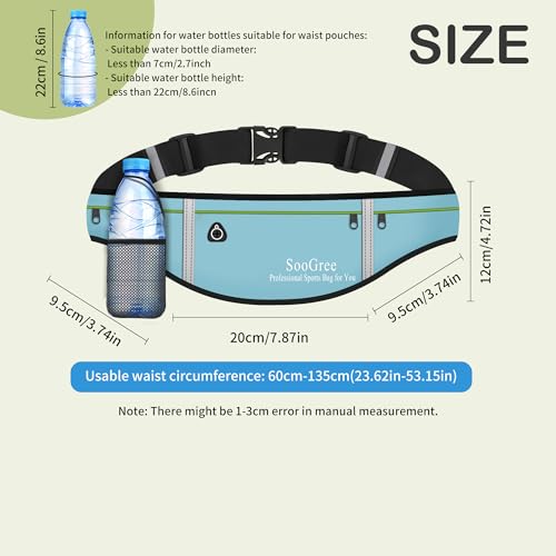 Men Women Slim Running Belt Fanny Pack,Zipper Waterproof Running Waist Pack,Ultra Light Reflective Phone Holder,Sport Workout Belt Bag for Running Walking Cycling Camping Gym (GSP1201-Light Blue) - color: GSP1201-Light Blue