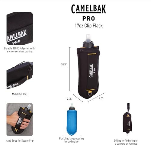 CamelBak Pro Tool Belt | Rugged | Durable | Adjustable | Tool Pockets | Flask | Hammer Loop | Gear Clip | 1200D Polyester - style: 21 Oz Insulated Bottle