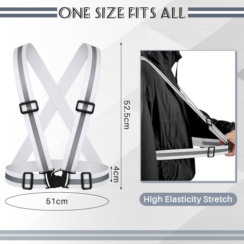Hercicy Reflective Running Vests, Safety Vest Straps - color: White