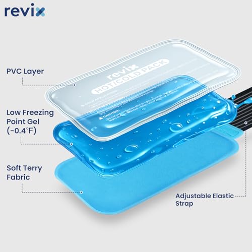 REVIX Ice Packs for Injuries Reusable, 2 Pack Hot & Cold Gel Ice Packs - color: Blue, size: Medium 10 x 5 Inch