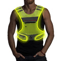 LED Reflective Vest Running Gear with Pouch, USB Charging & Ultralight Reflective Safety Vest | Large Pocket & Adjustable Waist for Night Running Cycling - 3 LED Glowing Modes Reflector Strips