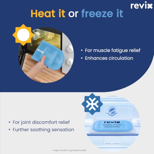 REVIX Large Cold Packs for Injuries, Hot & Cold Compress with 2 Gel Packs - color: Blue, size: Large 12 x 6 Inch