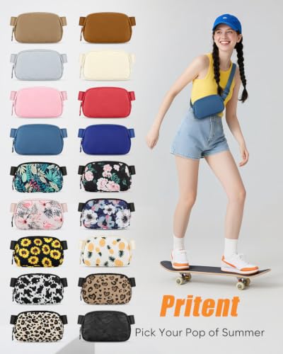 Pritent Fanny Packs for Women Crossbody Belt Bag With Zipper Back Pocket - color: Navy Blue, size: Small