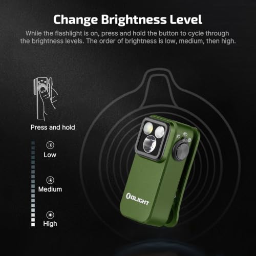 OLIGHT Oclip Pro Rechargeable EDC Clip-on Flashlight, OD Green - color: OD Greeen