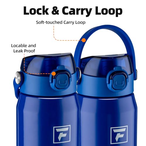 Fanhaw 24oz Stainless Steel Water Bottle with 2-in-1 Lid, Klein Blue - color: Klein Blue