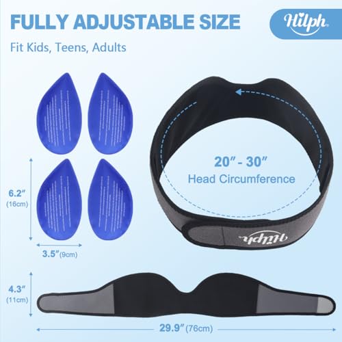 Hilph Wisdom Teeth Ice Pack Head Wrap, Face Ice Pack for Jaw Oral Surgery - color: Grey