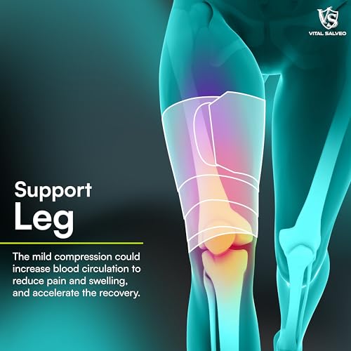 Vital Salveo Elastic Breathable Thigh Wrap,Adjustable Compression for Alleviating Stiffness and Fatigue Targeted Muscle Support for Sports, Gym & Daily Recovery (1 PC)/5.5"* 70" - size: Leg 5.5"*70"(1PC)