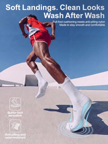 Coolmax Performance 20-30 mmhg Graduated Compression Running Crew Socks - color: White, size: Large