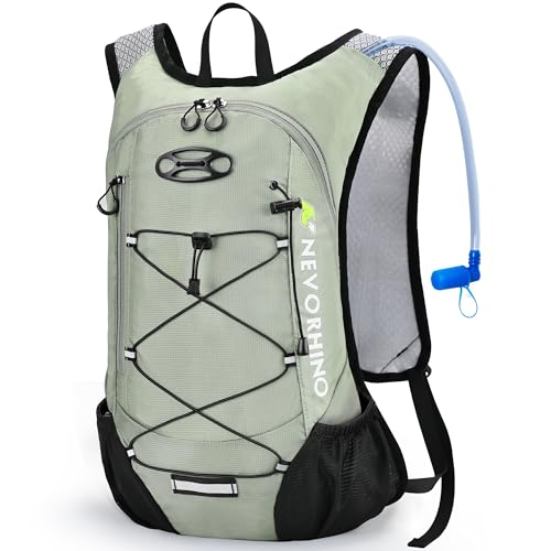 Lightweight Hydration Backpack, Running Backpack with 2L Water Bladder - color: Light Grass Green