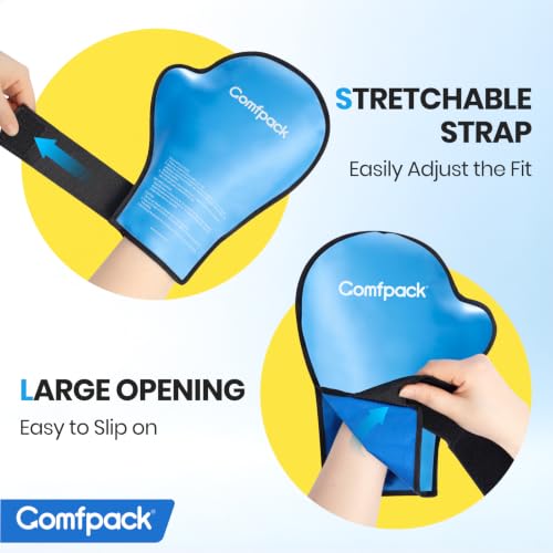 Comfpack Hand Ice Pack for Pain Relief, Full Hot Cold Therapy Gloves 2 Pack