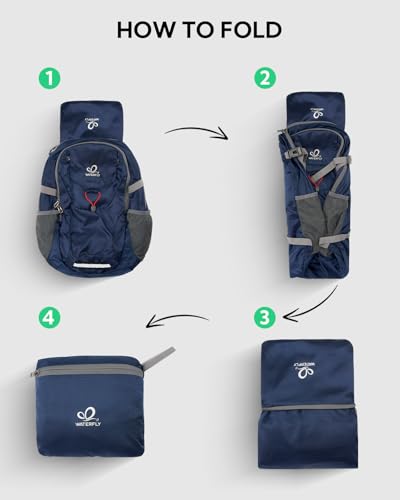 WATERFLY Lightweight Packable Hiking Backpack, 30L Day Pack Dark Blue - color: Dark Blue
