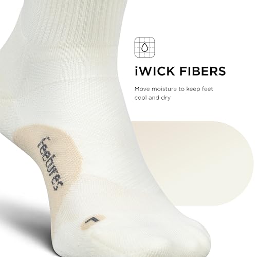 Feetures Elite Light Cushion Quarter Sock - color: Linen (1 Pair ), size: Medium