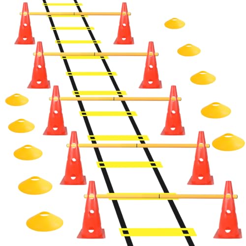 Hurdle Ladder Triangle Marker Cone Pad Disk Hurdle Multifunctional Set