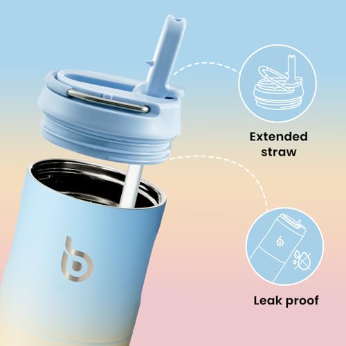 BOTTLE BOTTLE Insulated Water Bottle 24oz with Straw Lid and Handle Sports - color: Blue yellow pink