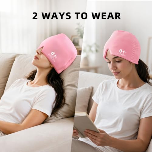 Migraine Relief Cap, Soothing Headache Ice Face Mask Products - color: Pink