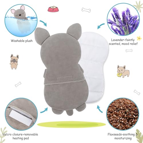 French Bulldog Microwave Heating Pad for Period Cramps & Pain Relief - style: French Bulldog