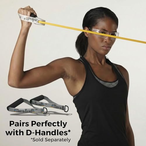 THERABAND Resistance Tubing, Physical Exercise Band, Workout, 100', Yellow - color: Yellow, Thin (Level 1), size: 100 Foot