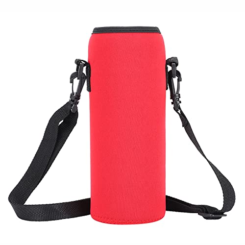 BORDSTRACT Insulated Water Bottle Cover, neoprene carrier with adjustable strap for outdoor walking running gym cycling