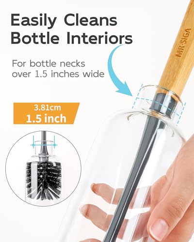MR.SIGA Water Bottle Brush, Long Handle Bottle Brush for Sports Bottles - color: Gray