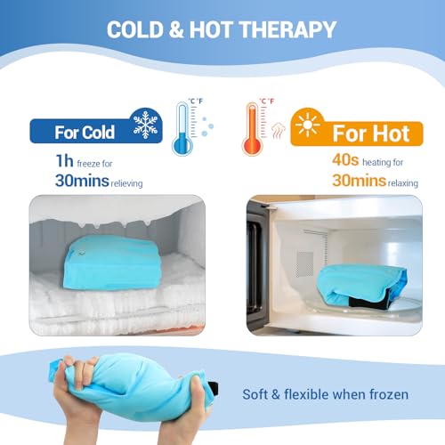 Comfytemp Ankle Foot Ice Pack Wrap for Plantar Fasciitis Relief, Heel Pain - color: Blue 70, size: Large