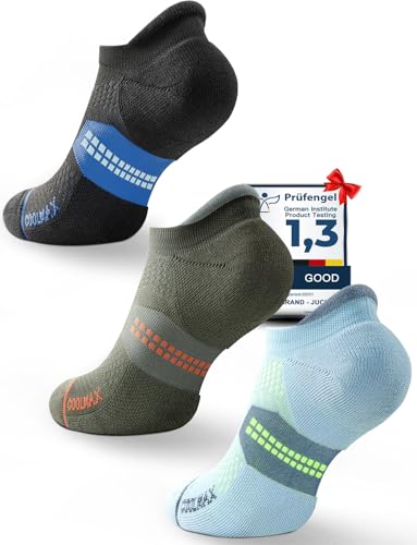 Juclise Men's No Show Compression Running Socks, Athletic Socks, 3 Pairs - color: Gradient Blue+carolina Blue+marine Od Green, size: Medium