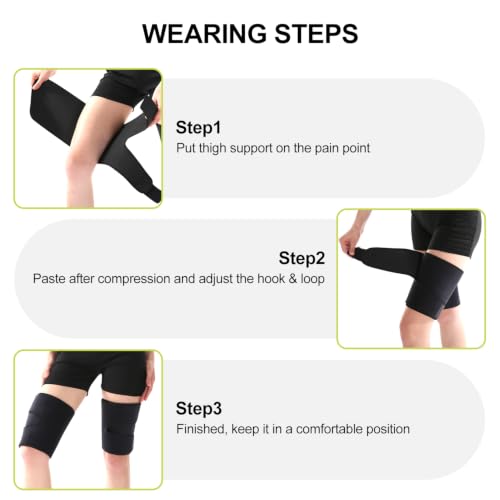 supregear Thigh Wrap Support, Hamstring Quad Wrap, M - color: Black + Grass Green, size: M
