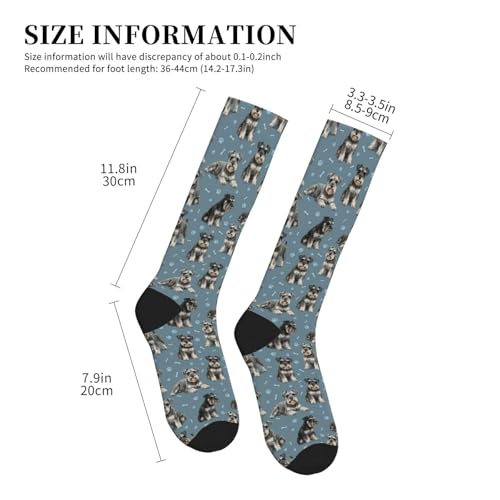 Cute Dog Compression Socks Women Men, Dog Lover Gift - color: Schnauzer1