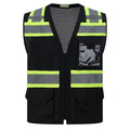 Gasoline Class 2 High Visibility Reflective Safety Vests Women & Men - color: Black - Black, size: Medium