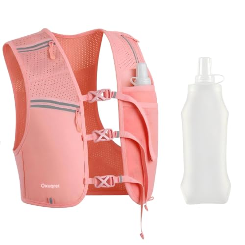 Running Vest for Women & Men with 500ML Soft Flask | Hydration Vest - color: Pink, size: M/L (1 Soft Flask)