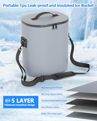 Cold Therapy Machine with Timer, 15 QT Portable Ice Machine for Knee Replacement, Leak-Proof Adjustable Flow Ice Pad, Multi-Joint Cryotherapy Pain Relief - color: Gray