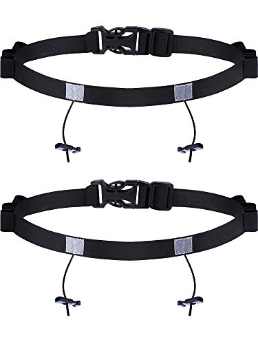 JOVITEC 2 Pack Race Number Belt with 6 Gel Loops, Black and Blue - color: Black