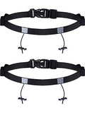 JOVITEC 2 Pack Race Number Belt with 6 Gel Loops, Black and Blue - color: Black