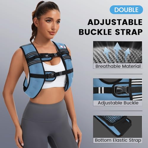 Weighted Vest Woman,Weight Vest for Women Men, - color: Blue, size: 16LB